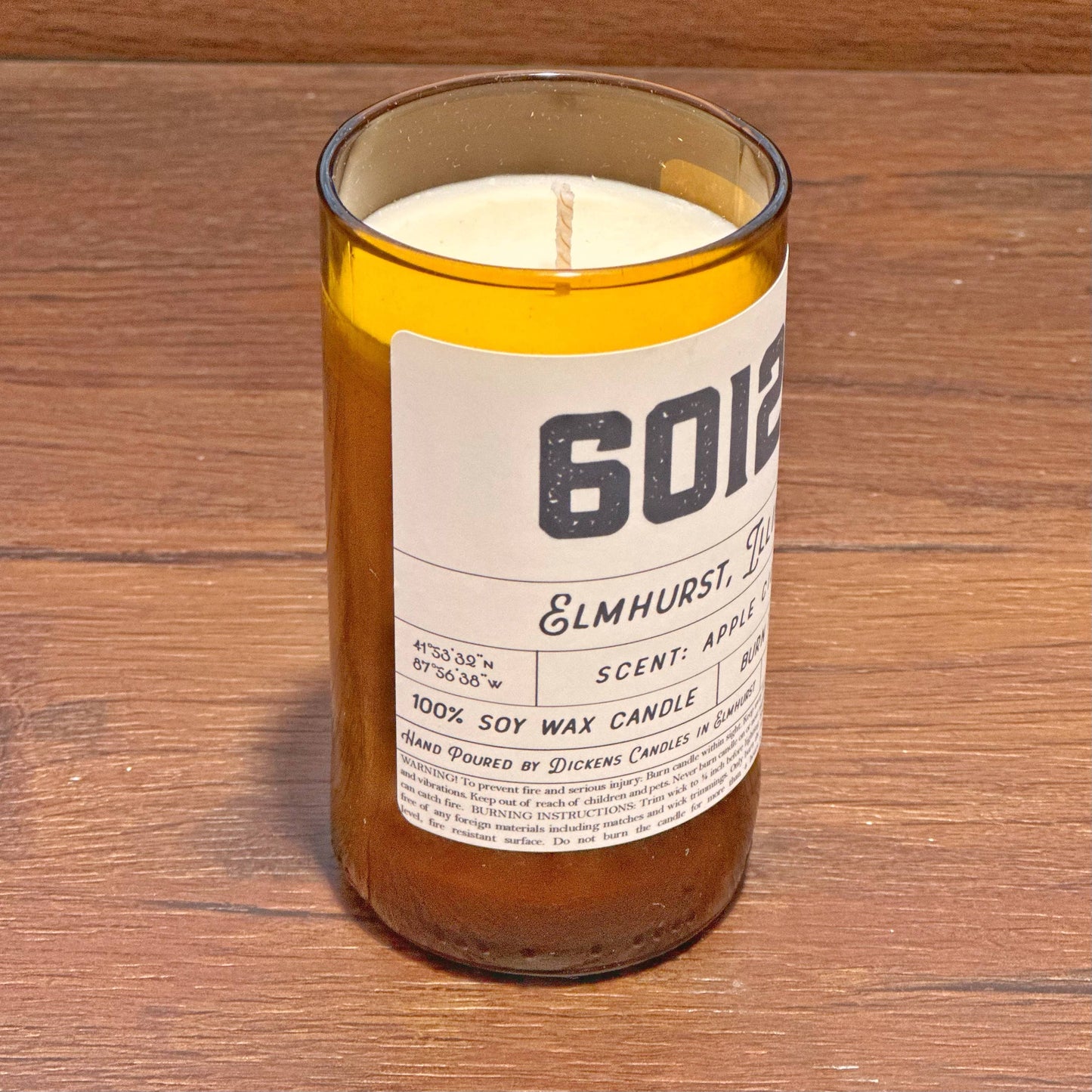 Custom Zip Code Candle - Handmade From Upcycled Bottle: Summer Night